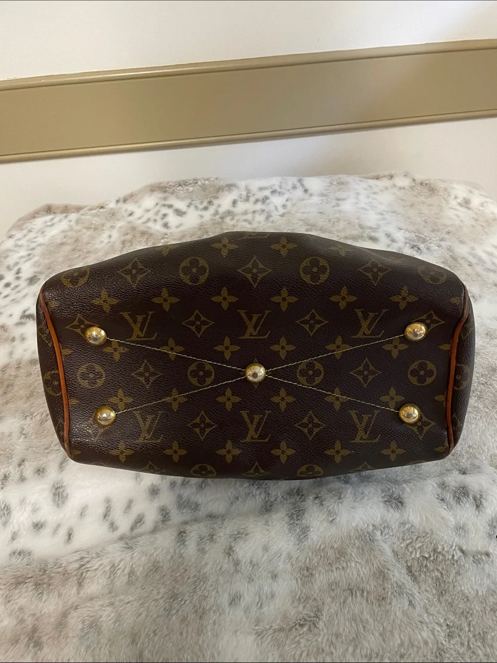 Louis Vuitton Tivoli PM Brown Monogram Canvas Satchel with Natural Leather Trim